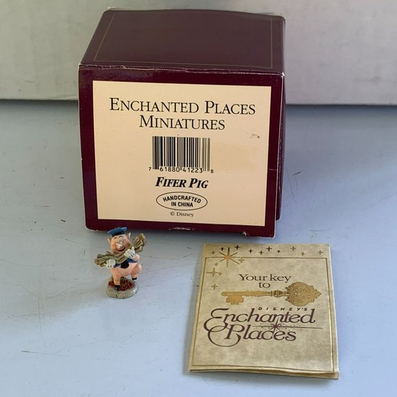 Fifer Pig Disney 3 Little Pigs WDCC Enchanted Places Miniature (Damaged) 1990s - Picture 7 of 8